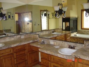 Here are the sinks in a master bathroom.