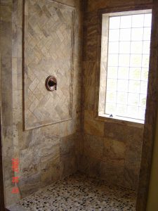 This is the custom tile shower in a custom home.