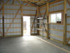 Here is the initerior view of a pole barn.