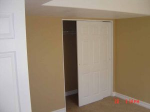 Here is a bedroom closet as part of a basement finish.