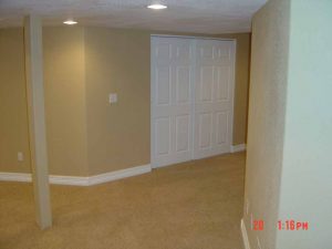 This is a basement finish showing walls and a closet.