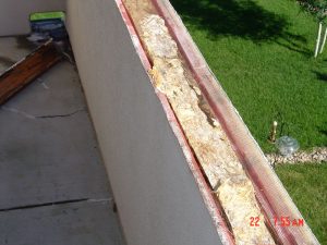 This is water damage along a roof line.