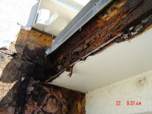 This is water damage along a roof line.