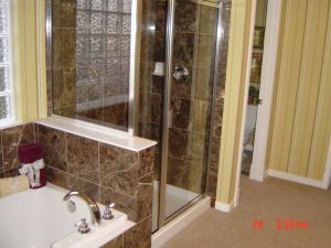 This is a remodeled shower and tub.