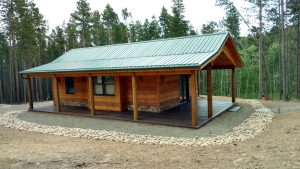 This is the exterior of a custom cabin.