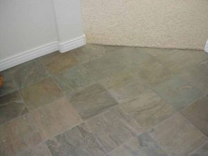 This shows the tile floor entryway in a custom home.