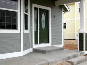 This is the exterior door and entryway of a custom home.