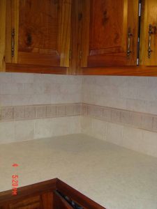 Here is a custom kitchen tile backsplash.