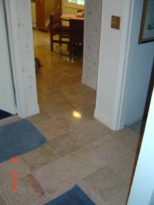 This picture shows a custom tile floor.
