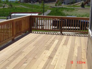 This is a custom wood deck.