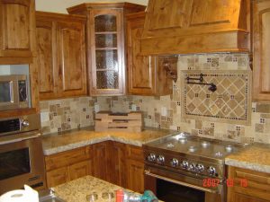 This is a kitchen remodel with custom tile.